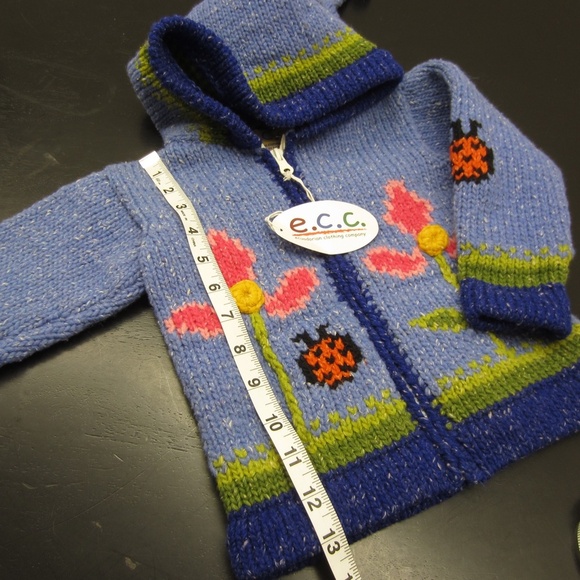 E.C.C. Ecuadorian Clothing Company Hooded Wool Blend Full Zip Sweater Jacket - Picture 8 of 12